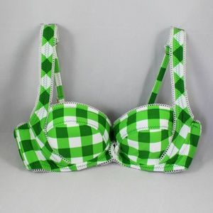 Betsey Johnson medium gingham bathing suit top